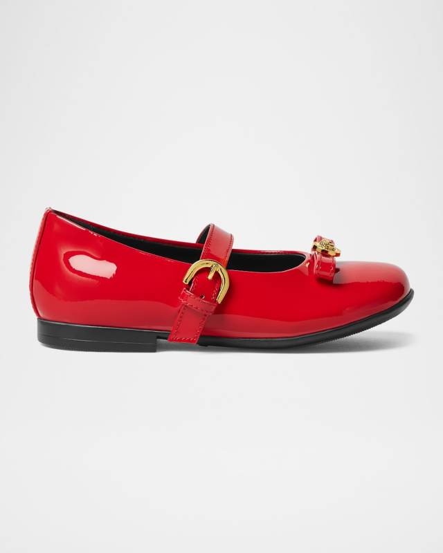 Girl's Gianni Ribbon Patent Leather Ballerina Flats, Baby/Toddler